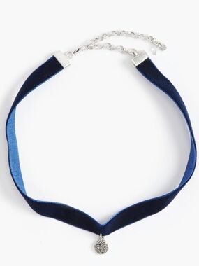 NWT Lucky Brand Navy Velvet Choker Necklace